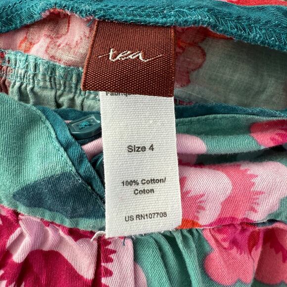 Tea Collection Size 4 100% Cotton Destination China Tai Kang Floral Dress - Picture 4 of 4
